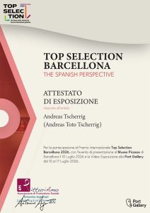 Exhibition certificate issued to contemporary artist Andreas Toto Tscherrig on the occasion of the 2026 Author Project Award.
