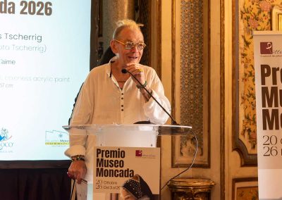 Présentation du Projet d’Auteur de l’artiste suisse Andreas Toto Tscherrig au Palazzo Biscari de Catane, à l’occasion de la présentation du Premio Museo Moncada 2026.