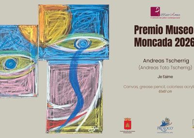 Exposition de l’œuvre "Je t'aime" de l’artiste suisse Andreas Toto Tscherrig tenue à Caltanissetta, au Museo Moncada, à l’occasion du Prix Museo Moncada 2026