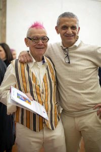 Tscherrig Andre in Florence with the president of PitturiAmo Nino Argentati